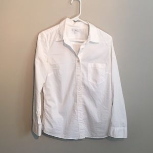 Lightweight white button down shirt